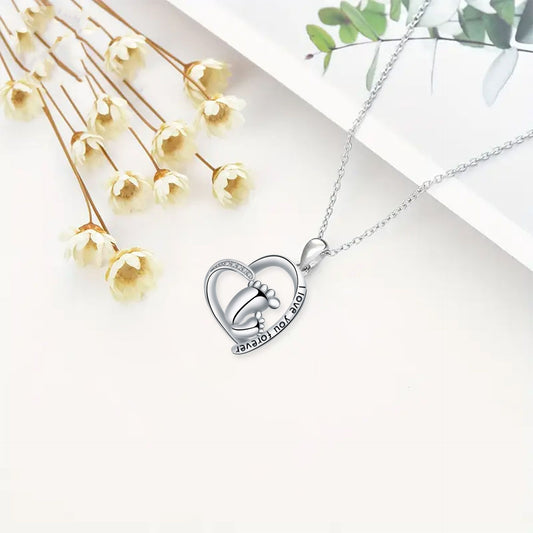 Fashion Heart-shaped Ankle Pendant Necklace Mother's Day Gift