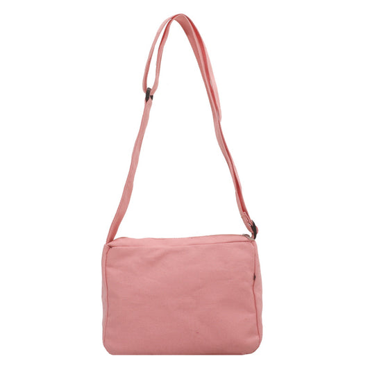 Candy-colored Canvas Women's Artistic Simple Casual One-shoulder Crossbody Portable Big Cloth Bag