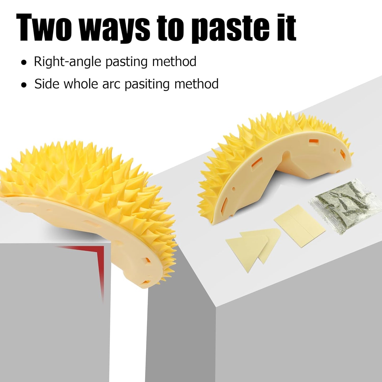 Cat Corner Scratcher Durian Shaped Corner Tickler Cat Mint Self Groomer Toy Kittens Wall Corner Massage Comb Scratcher Board For Indoor Cats