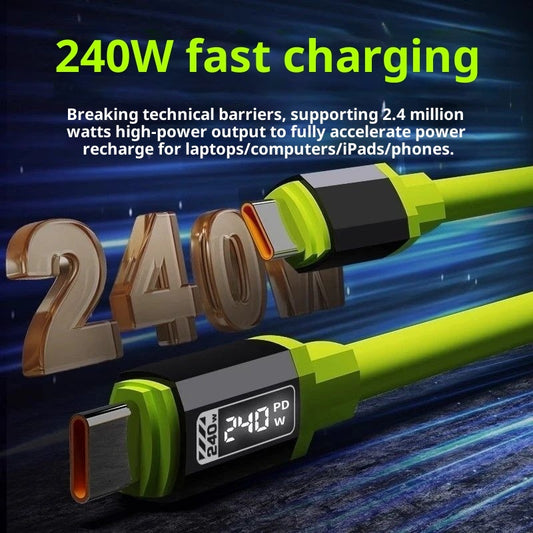 240W Fast Charging Type-C Data Cable Suitable For Mobile Phones And Tablets