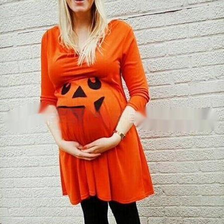 Halloween Orange Fashion Best-seller Maternity Dress