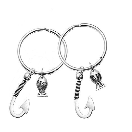 Fish Hook Small Fish Angler Father's Day Gift Creative Personality Keychain