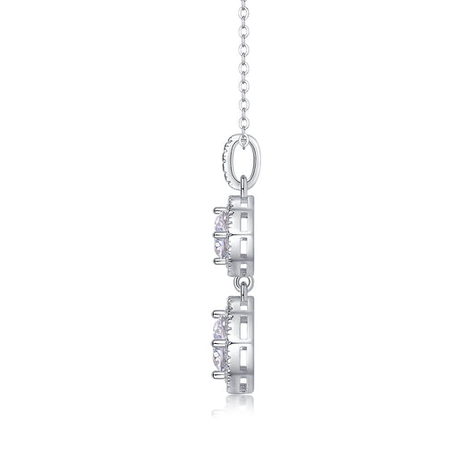 Snow Field Fairyland - A Fashionable And Light Luxury Jewelry Pendant Necklace Set With Top-quality Moissanite, S925 Silver Plated Platinum