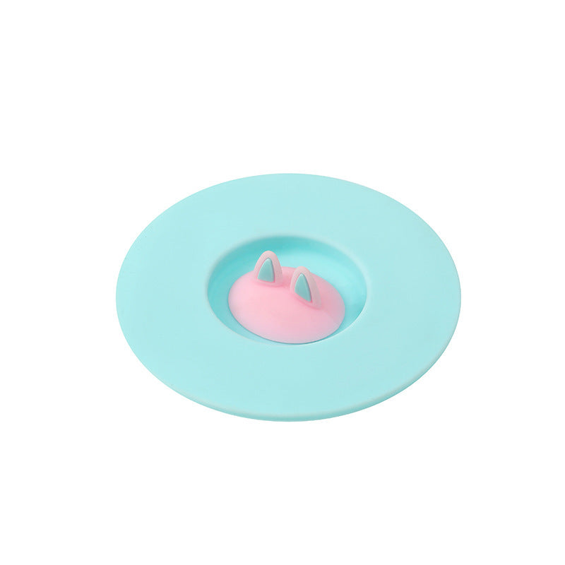 Cartoon Cute Cat Ear Silicone Sealing Lid Leakproof Dustproof Cup Lid Household Tea Mug Cup Bowl Lid Sealing Cover Keep