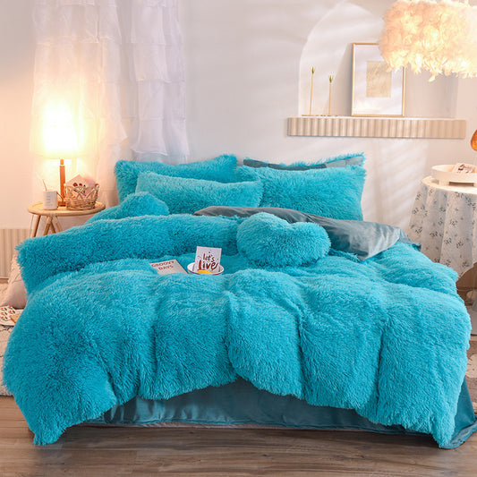 Luxuriöser, dicker Fleece-Bettbezug für Queen- und Kingsize-Betten, warm und kuschelig für den Winter. Ideal für warme Winterbetten, Kissenbezüge und mehr.
