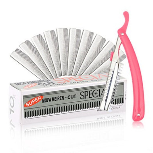 Factory wholesale eyebrow trimming set folding eyebrow shaving knife eyebrow trimming knife holder send ten blade eyebrow shaving knife eyebrow trimmer