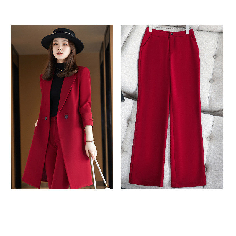 Long Sleeved Suit Jacket Women's Business Wear Long Trench Coat