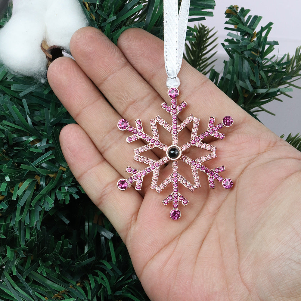 Christmas Gift Ornaments Snowflake Projection Pendant