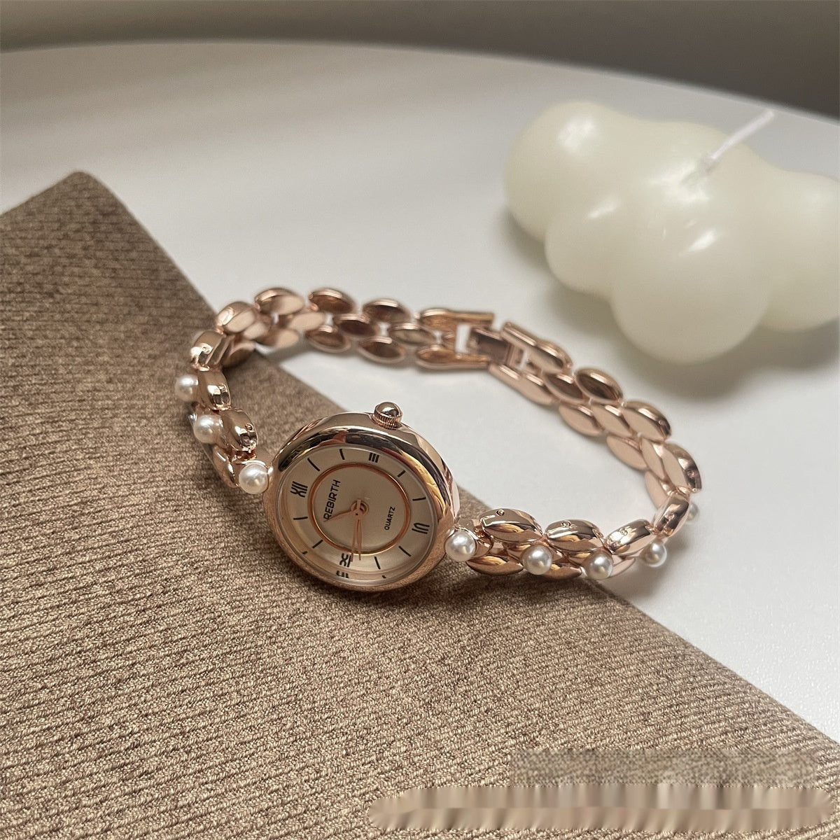 Roman Pearl Chain Watch For Women