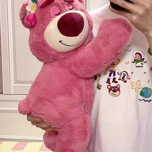 Disney Toy Story Lotso Cute Bear Strawberry Sofa Plush Pillow Stuffed Toys Children Girls Friends Festivals Birthday Gift