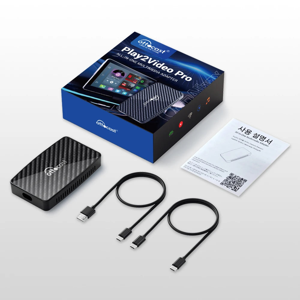 OTTOCAST Play2Video Pro Wireless CarPlay Wireless Android Auto Adapter for Youtube Netflix IPTV Car Accessories for Kia Toyota
