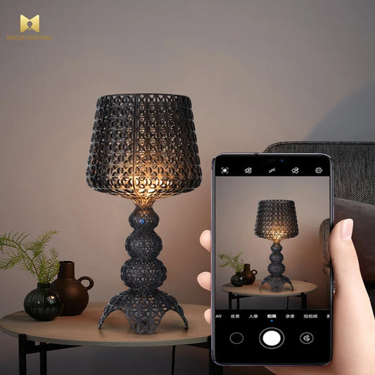 Modern Style High Tech Thermoplastic Polymer Hollow Out Table Lamp