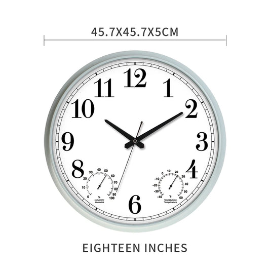18-inch Retro Handmade Plastic Outdoor Rainproof Wall Clock Single Face Needle Display Quartz Analog Movement Radio