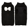 Classic Luxury Knitted Pet Dog Sweater Plain Pure Color with Cute Bow Knot 8 Animal Pattern Colors for Winter Season