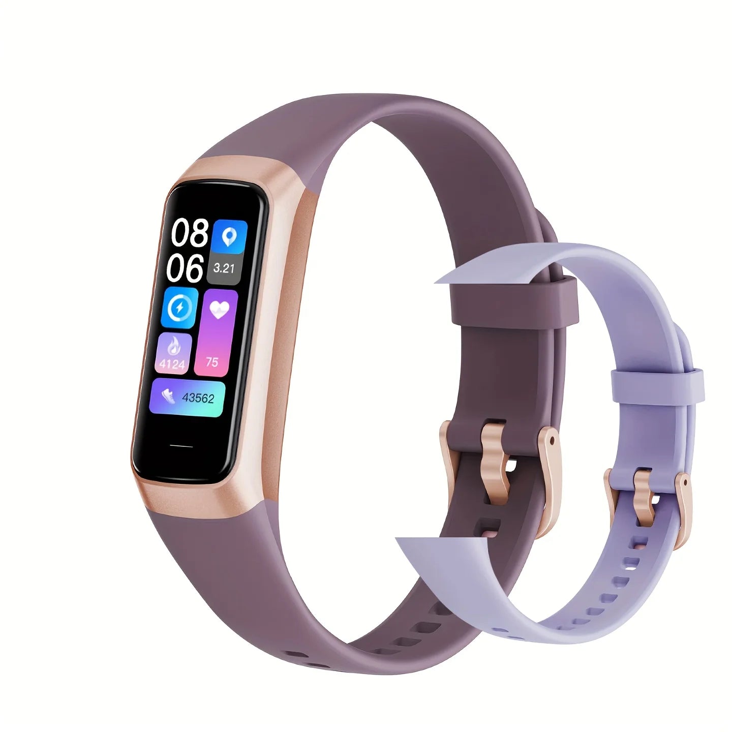 Fitness Tracker Watch, Couple Smart Bracelet, 1.1 Inch AMOLED Touch Screen Smartwatch, 25 Fitness Modes, Sleep Tracking, Weather