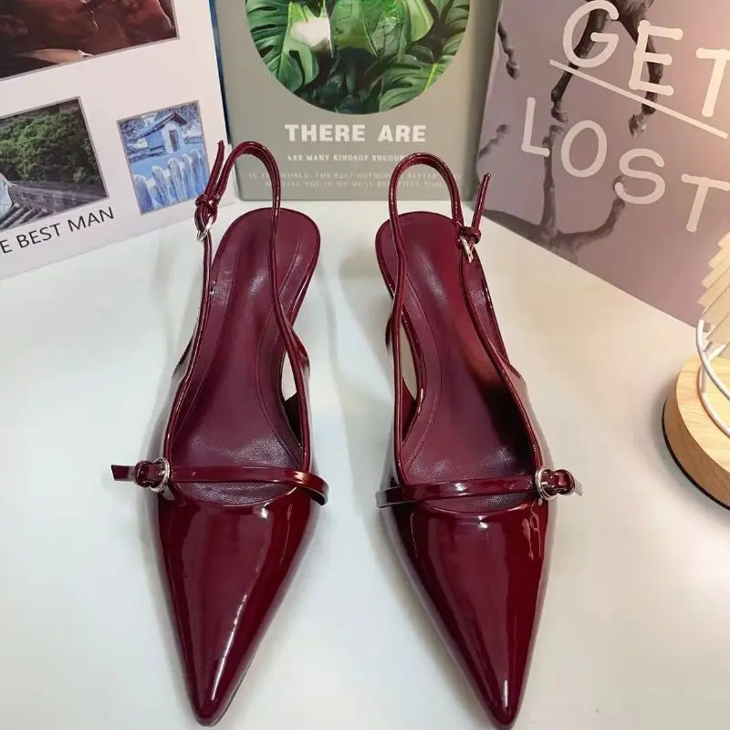 Red Sandalias De Tacon Summer Sandal Slipper Shoes Luxury Club Fashion Heels for Ladies