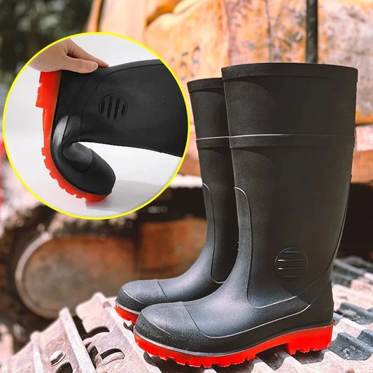 Hard Wearing Waterproof CE Standard Acid Resistant Industrial Steel Toe Safety Outdoor New Style Unisex Rain Boots