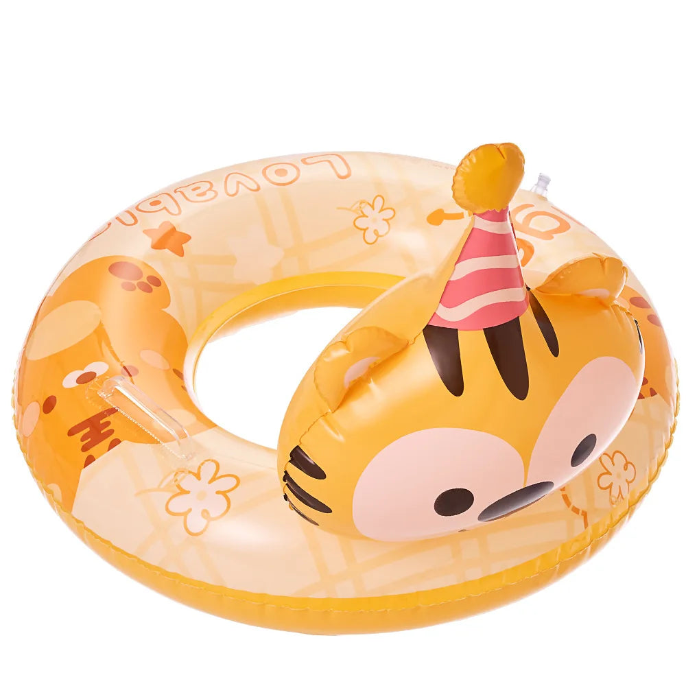Thickened Baby Inflatable Children's Swimming Ring for Boys Girls Eco-friendly PVC Water Sport Use Purple Bear Seat with Handle