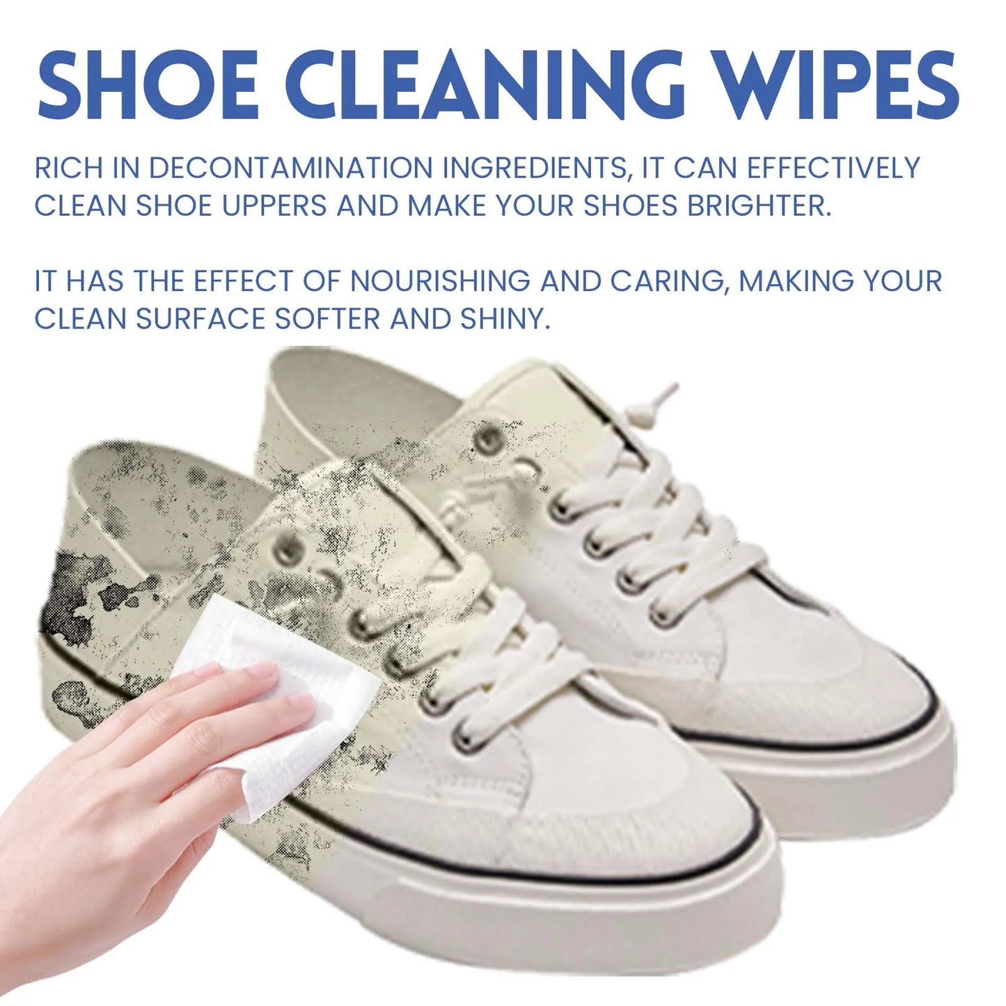 Jakehoe Shoe Wipes, Leather Shoes Sneakers Wallet Leather Sofa Multi-Purpose No-Wash Decontamination Cleaning Wipes