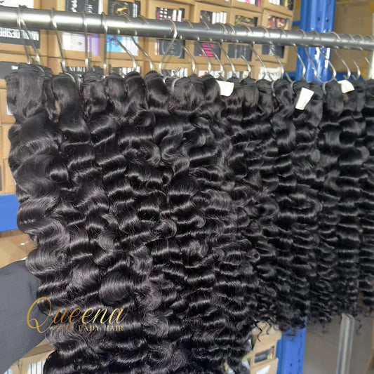 Bestseller: Rohhaarverlängerungen aus vietnamesischem Echthaar mit intakter Schuppenschicht, indische und burmesische Naturlocken