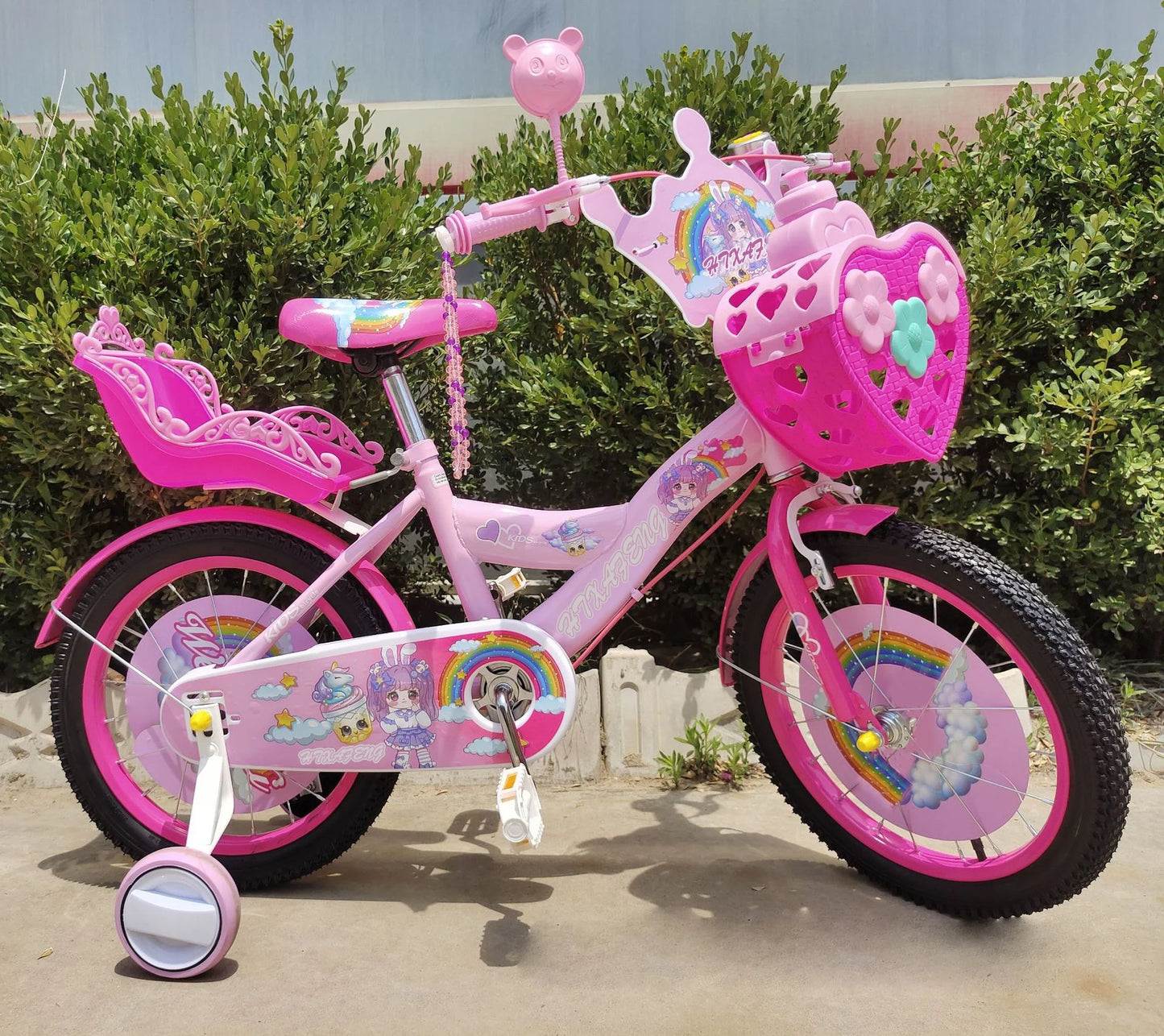 New Design Flower Style 12" 14" 16" Baby Girls Kids Bike with Doll Seat for 4 5 6 7 Years Old Children