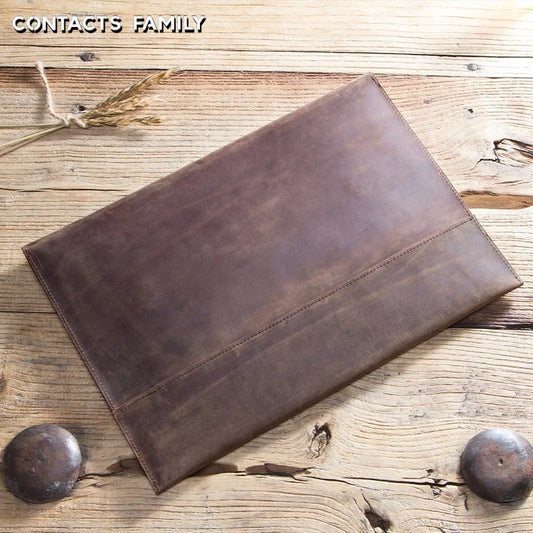 Genuine Leather Tablet Sleeve Case for iPad Pro 12.9 2020-2021 MacBook 12-inch Galaxy Tab 12-inch Premium Laptop Bags & Covers