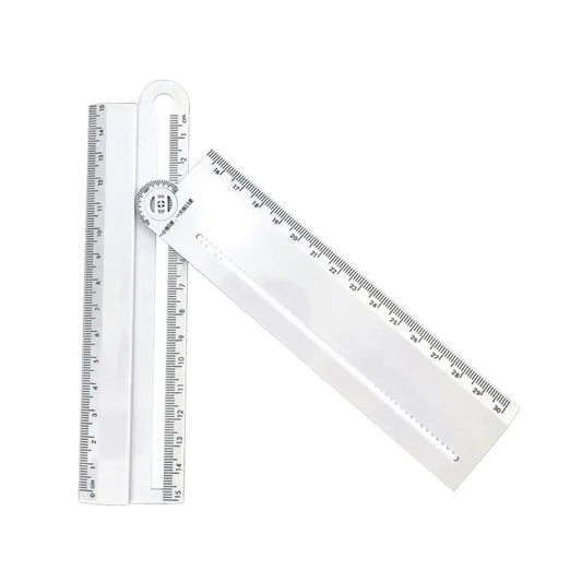 1pcs Simple Style 30cm Transparent Rectangle Ruler Protractor Student Stationery Drawing Tool Supplies 1XCE
