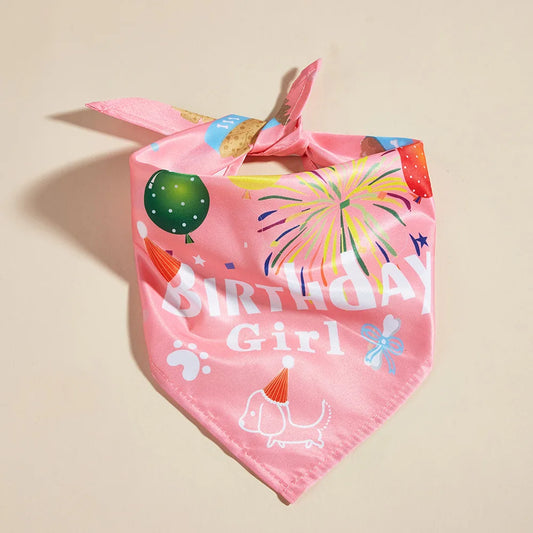 Tanpopo Hot Sale Bibs Scarf Polyester Dog Bandana Custom Wholesale Pet Birthday Party Cosplay Supplies Lovely Print Decoration