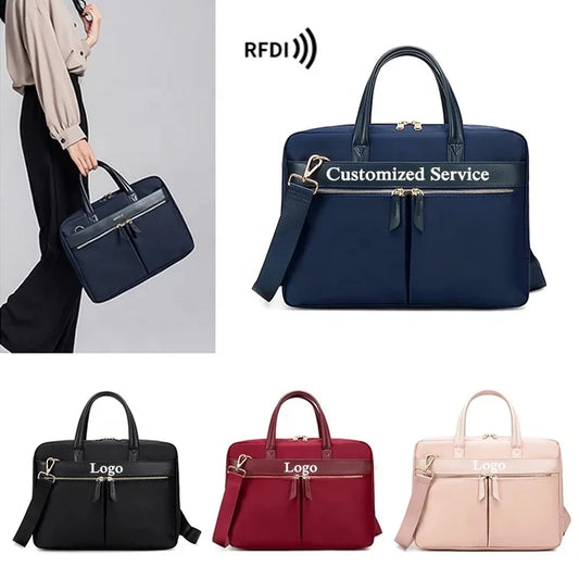 Fashion Women's Laptop Briefcase Business Document Organizer for 13.3 15 16 Inch Laptop Shoulder Bags Business Office Ladies