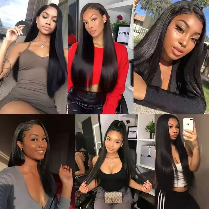 13x6 Raw Indian Lace Frontal Human Hair Wig ,HD Transparent Full Lace Frontal Wigs, Brazilian Straight Curly Wig for Black Women