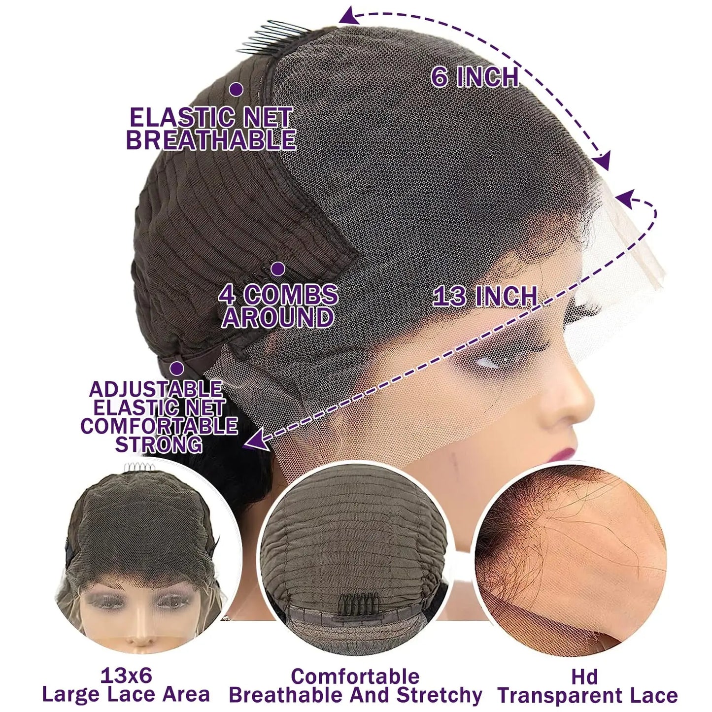 Raw Indian Deep Wave Curly Wig 13x6 Glueless HD Full Lace Front Wig , Natural Human Hair Lace Frontal Wigs for Black Women