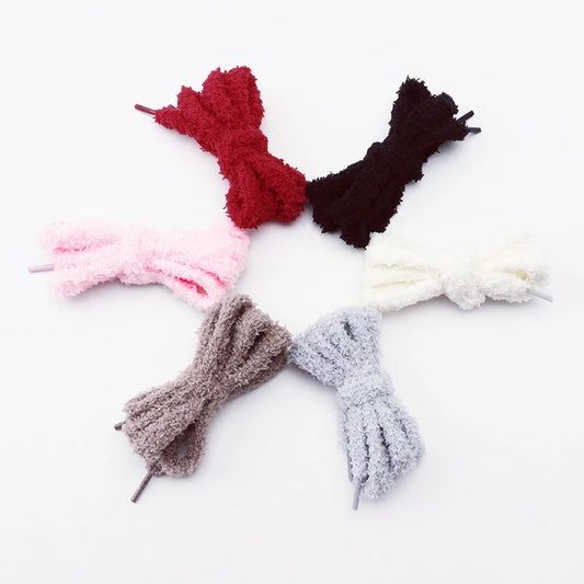 New 1cm Wide Round Plush Shoelace Sneakers Flat Shoes Casual Shoelaces 80cm/100cm/120cm/140cm/160cm Shoes Accessories