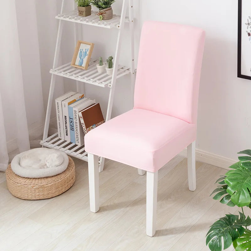 Simple Modern Household Dining Chair Slipcover Half-Pack Stretch Polyester Cover Wear-Resistant and Dustproof