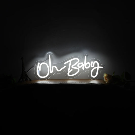 Oh Baby Creative Neon Sign LED Luminous Letter Style Atmosphere Decoration Acrylic