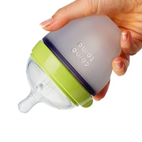 BPA Free Wide-Mouth Silicone Baby Feeding Bottle Small Size Hands-Free Popular Design with Holder for Convenient Milk Feeding