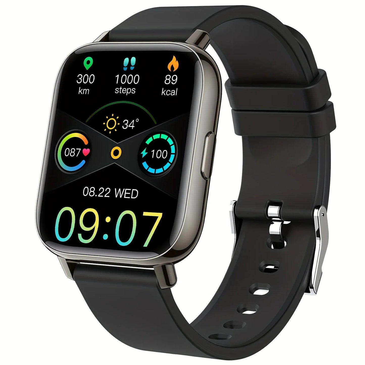 1.69" Touch Screen Smartwatch, a Fitness Tracker Featuring a Sleep Monitor and Step Counter,Supports 10 Sports Modes for Running