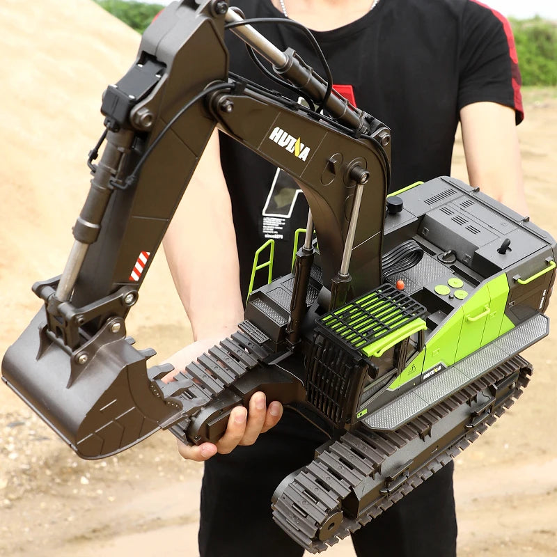 Hot Selling Huina 1593 RC Excavator Metal 1/14 Dumper Truck Crawler Alloy Tractor Loader 2.4Ghz RC Car for Kids Toys Charger