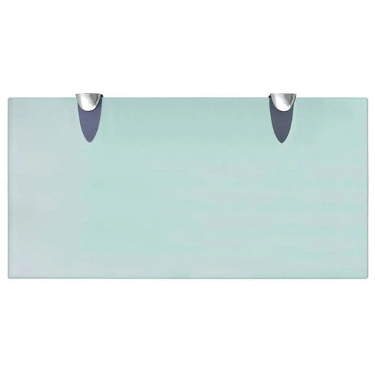 W2B VidaXL Modern Design Clear Tempered Safety Glass Floating Shelf Zinc Alloy with Polished Finish for Hotels and Apartments