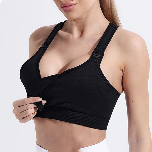 8893 High Quality Seamless Maternity Gym Fitness Sports Bra for Pregnant Women Running Nursing & Pumping Sports Bra