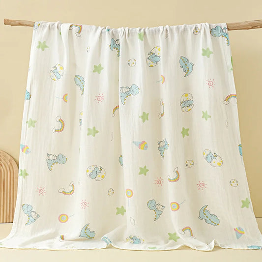Low Price in Stock 2 Layer Bamboo Cotton Baby Muslin Dream Blanket 47*47 High Quality 100% Cotton Swaddle Muslin Blanket