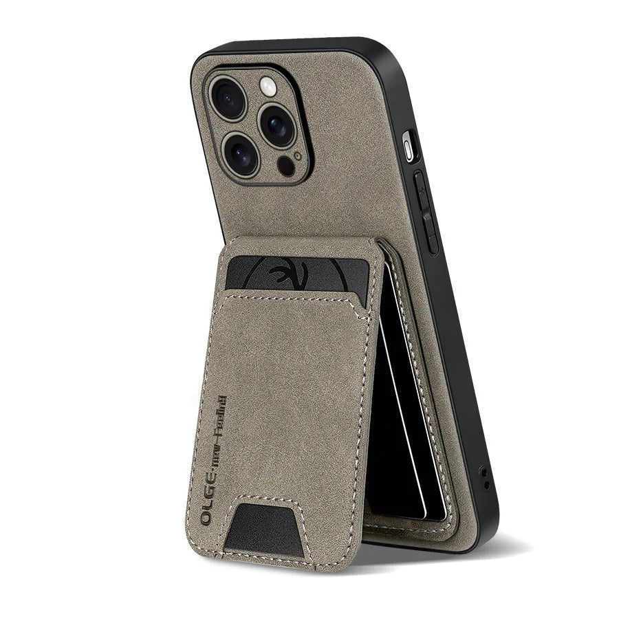 Business Fashion Anti-Fall TPU Material for 16Pro Max Case with Card Bag & Phone Grip 5 Colors Fy Brand