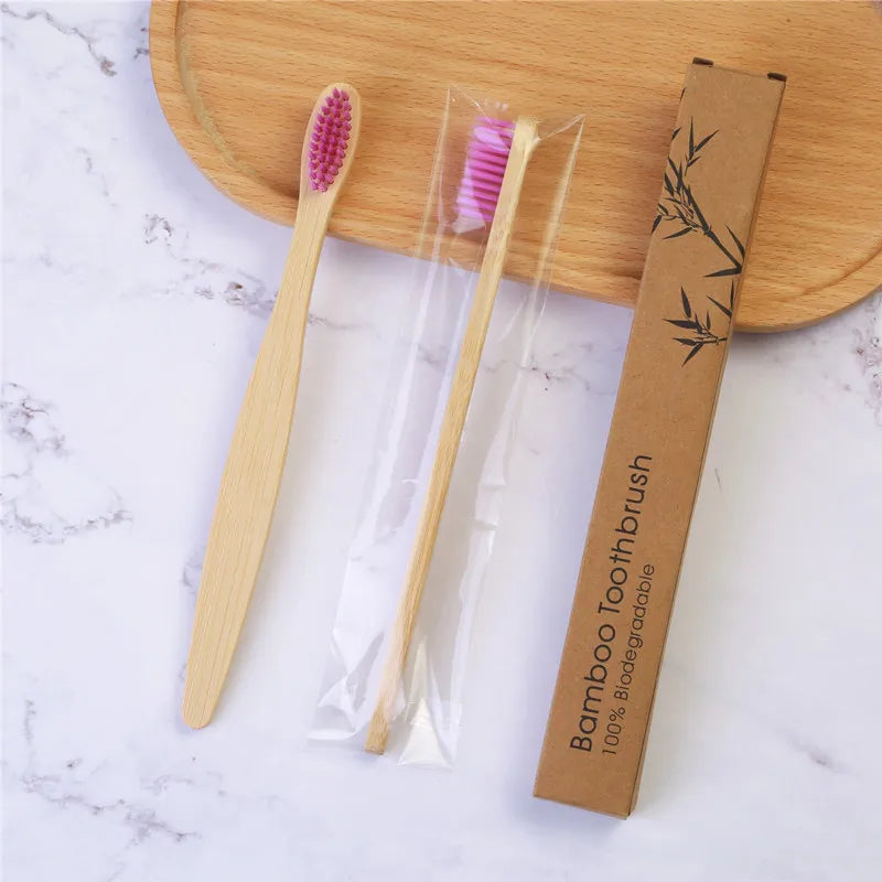 Eco-friendly Travel Hotel Soft Bristle Bamboo Toothbrush With Cheap Price