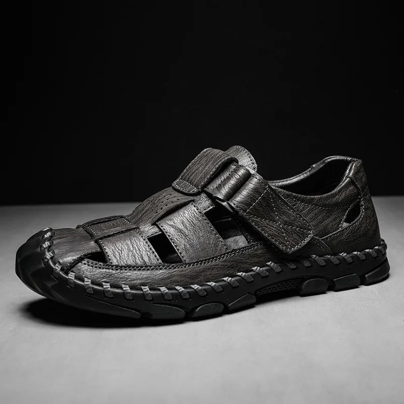 Top Quality Fashion Summer Slippers Cow Leather Material Sandals for Men Anti-Slippery