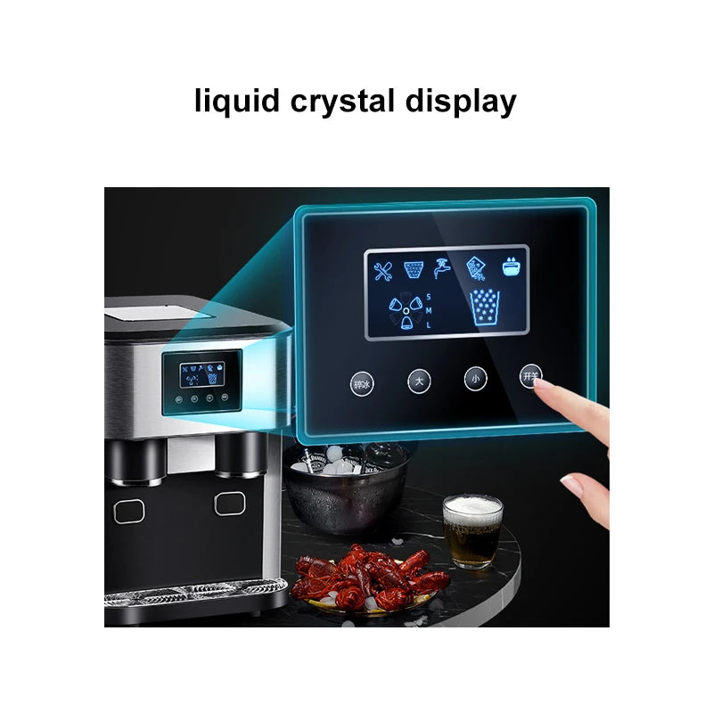 110V 220v Ice Water 16KG Dispenser Electric bullet cylindrical Ice machine Automatic Household ice making Machine Milk Tea Shop