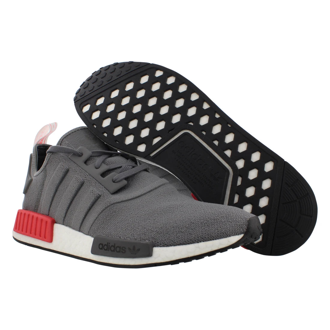 For Originals NMD_R1 MSS-BD7730 Men's Running Shoes Grey Four/Grey Four/Shock Red | 100% Authentic