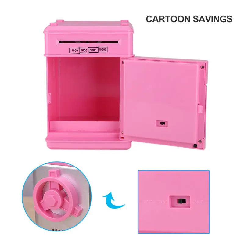 Electronic Piggy Bank Safe Money Box for Children Digital Coins Cash Saving Safe Deposit ATM Machine Birthday Gift for Kids