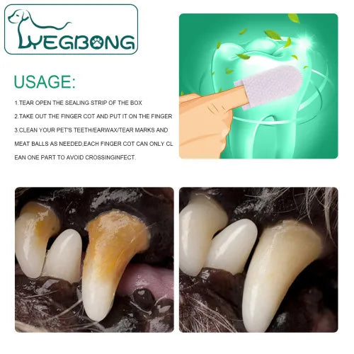 Yegbong Pet Tooth Finger Set Dog Cat Tartar Stone Oral Cleaning Care