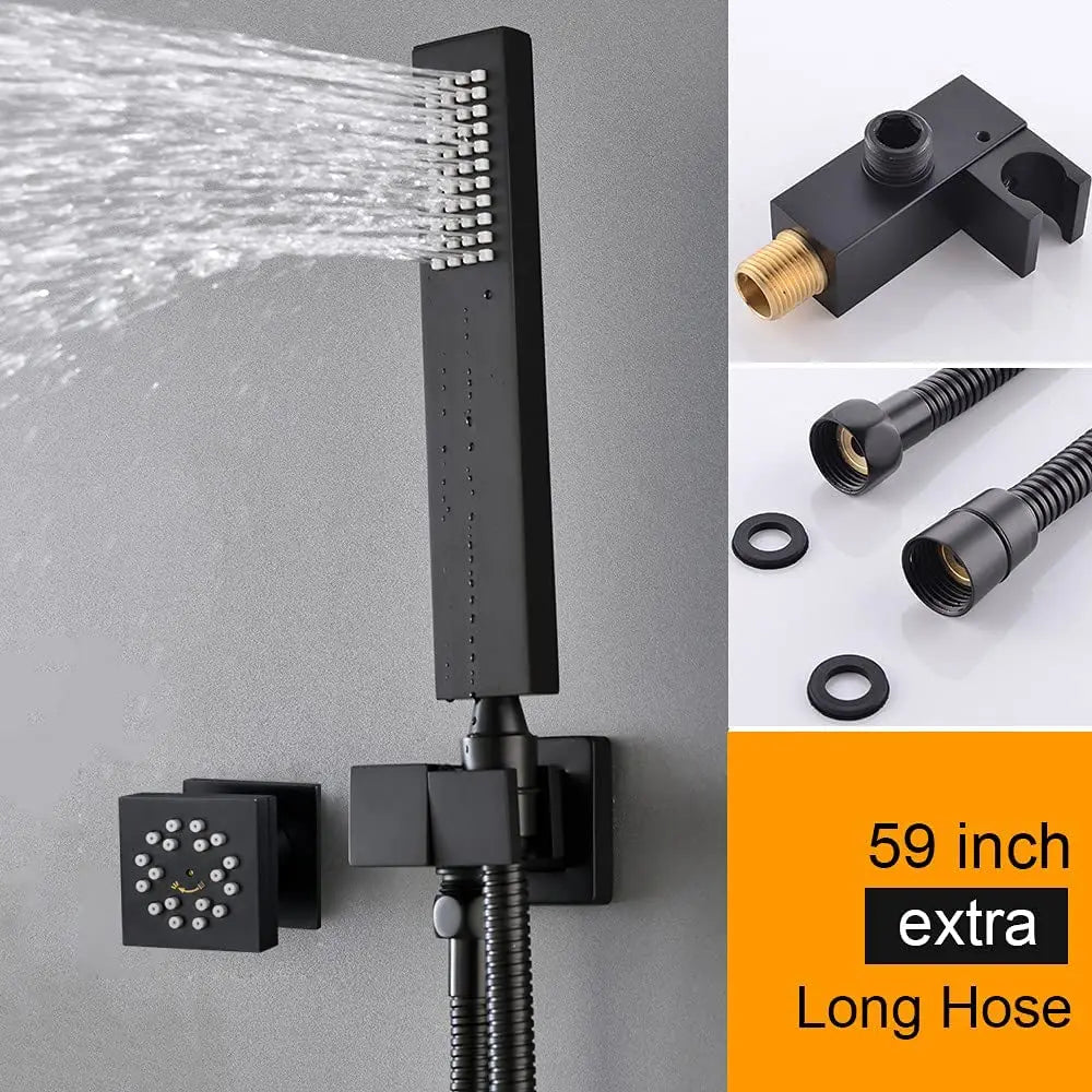 Shower Fixtures Ceiling Mounted Rainfall Shower System With Jets