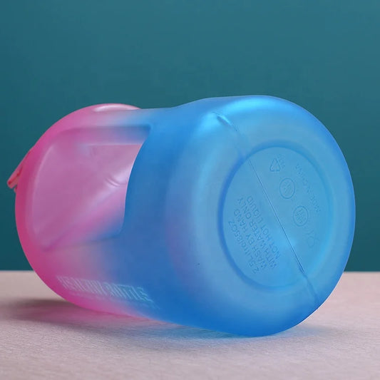 2.2L 64OZ Gallon Frosted Gym Jug Luxury Plastic BPA Free Portable Water Bottle With Motivational Time Marker