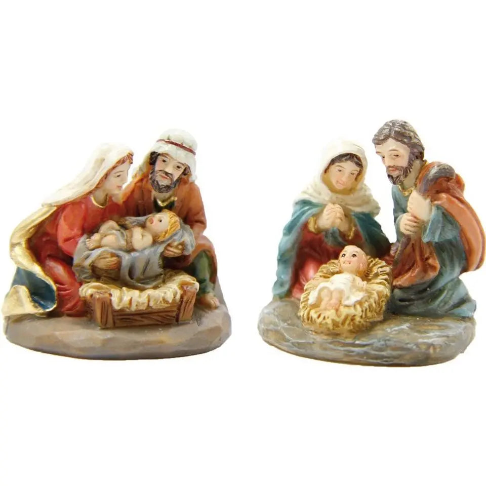 Krippenfigur Krippenfigur Hlg. Familie, Krippenblock 2-teilig 3 cm